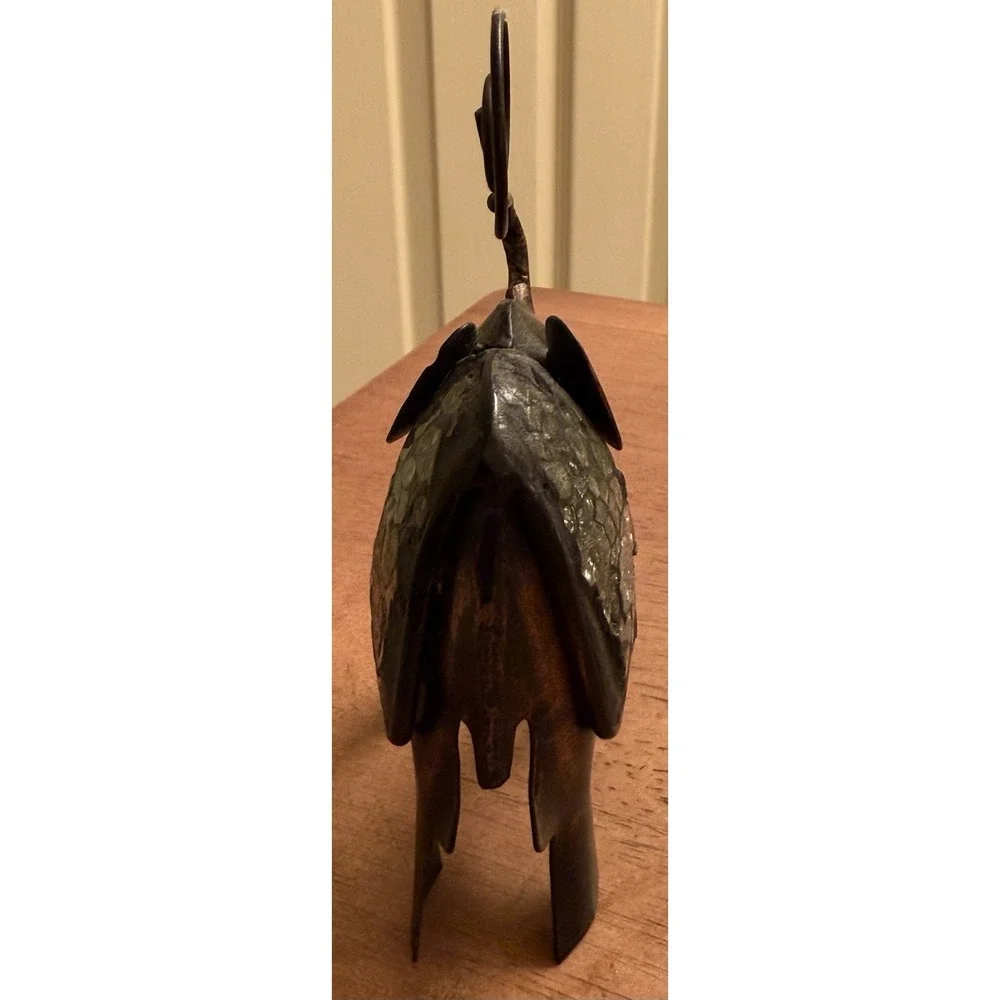 Vintage Metal Elephant With Glass Picture‎ Holder Note Card Photo Ornate Animal